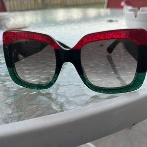 Authentic Gucci Sun Glasses signature colors red green and black